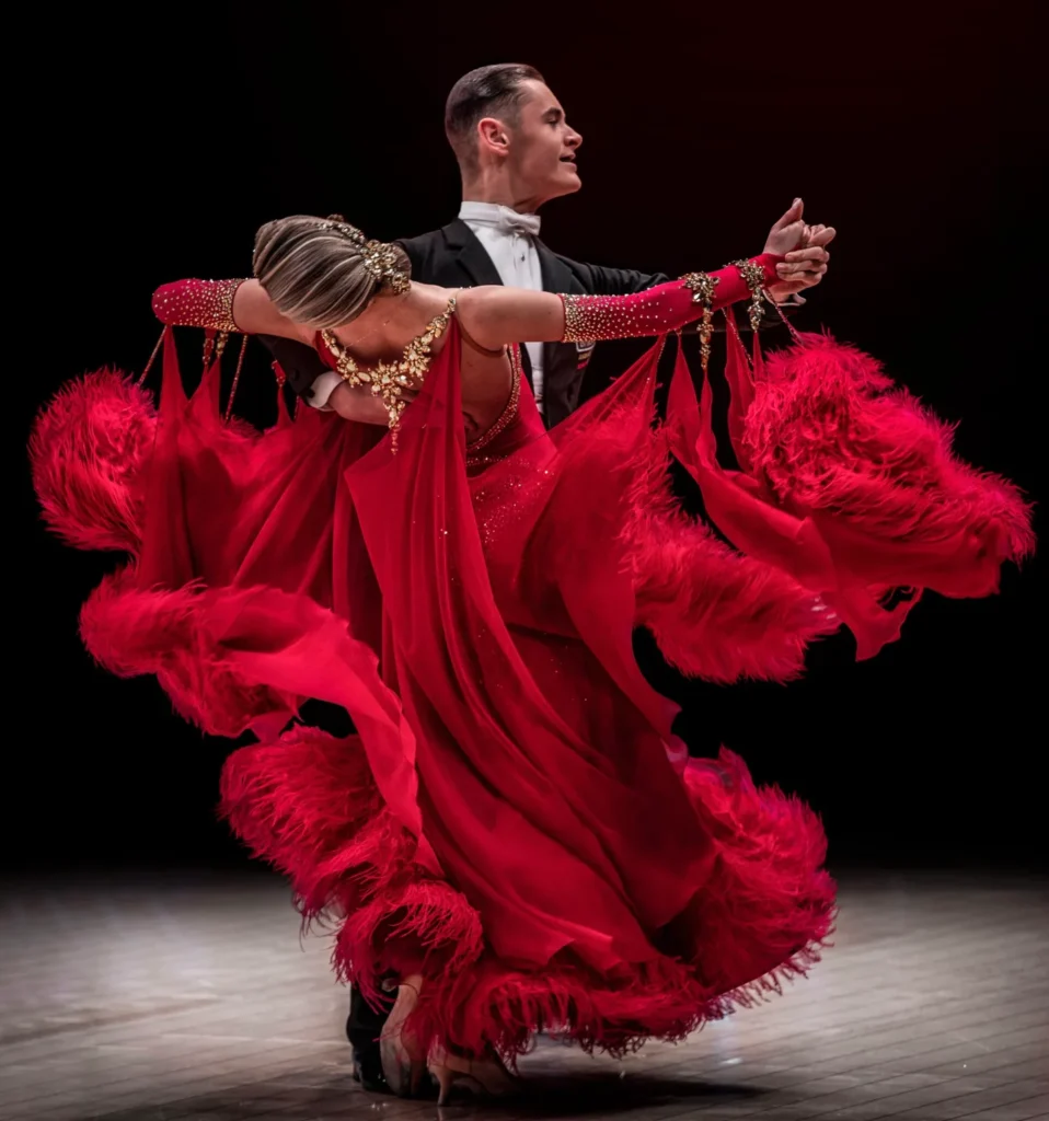 Handmade ballroom dance dress by Grand Amour